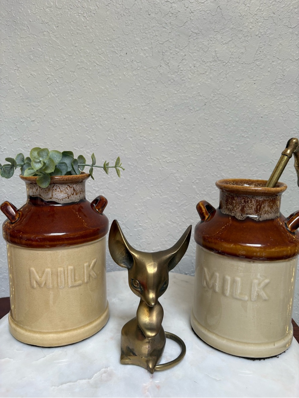 Vintage Ceramic Milk Jug Vase Crocks